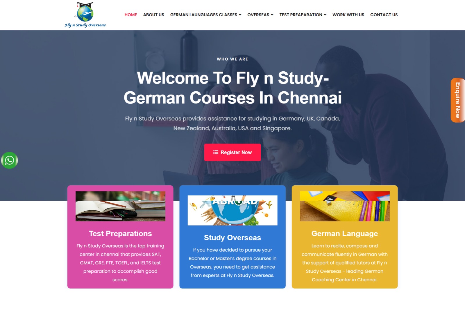 Flynstudy education website designed by ImpressBSS