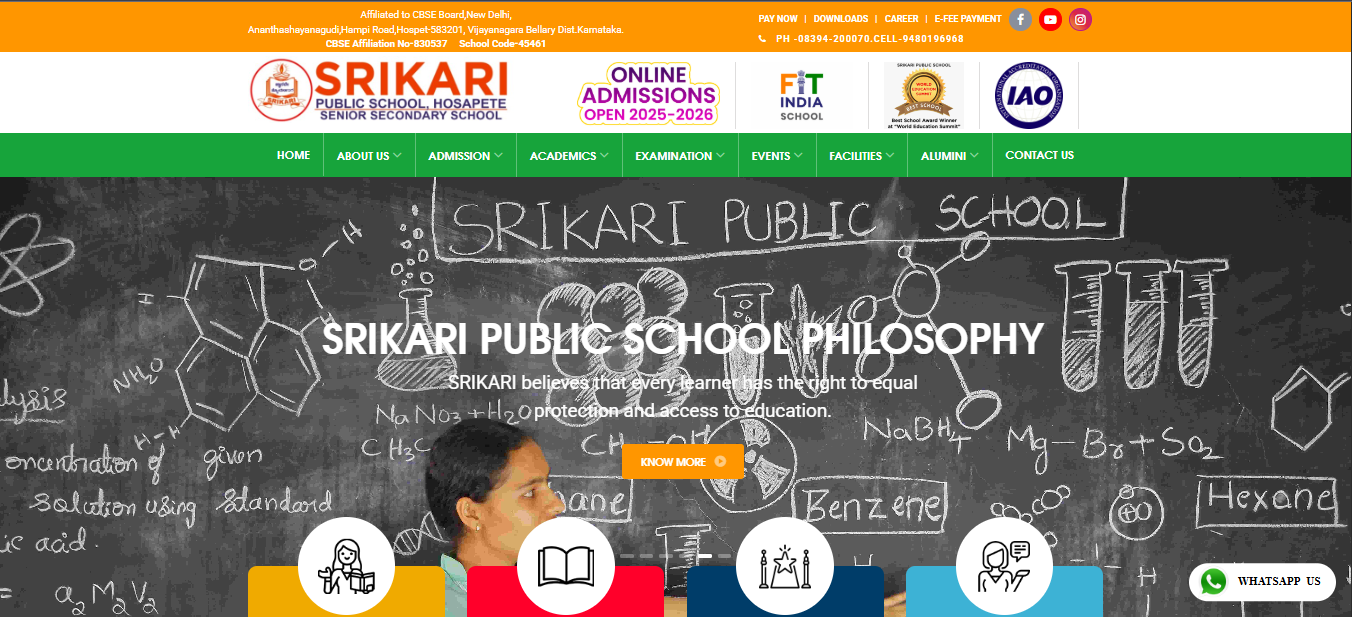 Srikari Public School website by ImpressBSS